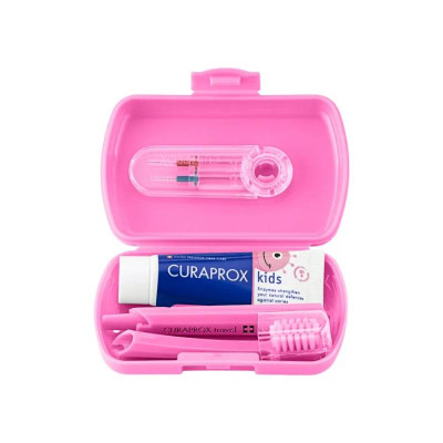 Curaprox Kit de Viagem Kids Rosa 6-12 Anos | Farmácia d'Arrábida
