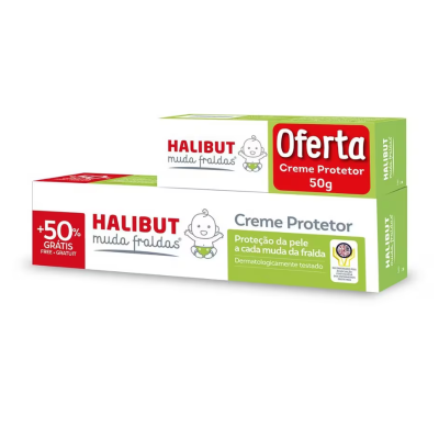 6506386 Halibut Muda Fraldas Creme 50% Grátis + 50g | Pack Prevenção de Assaduras para Bebé