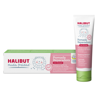 7302190 HALIBUT Muda Fraldas Pomada Reparadora 100g | Tratamento Assaduras com Miconazol
