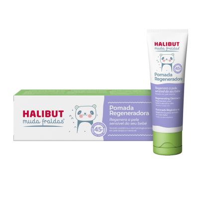 7524041 HALIBUT Muda Fraldas Pomada Regeneradora 45ZN 50g | Para Peles Sensíveis ou Atópicas