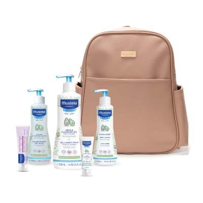 7563080 Mustela Mala Maternidade Mocca | Mochila com 5 Produtos Mustela Bebé Recém-Nascido
