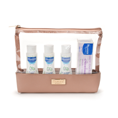 7563056 Mustela Bolsa Indispensáveis Mocca | Kit com 4 Essenciais de Higiene para Bebé