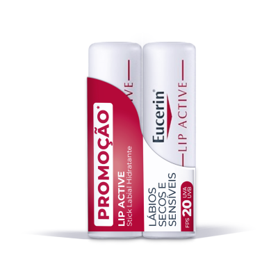 7562892 Eucerin pH5 Lip Active Stick 4,8g X2 -25% na 2ª Unidade | Batom Lábios Hidratante