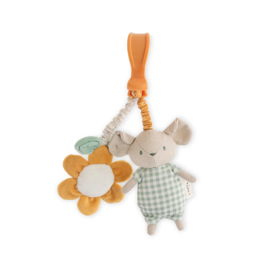 8424568217816 Saro Rato Vichy com Roca e Pinça "Spring Cottage" | Brinquedo Sensorial para Bebés