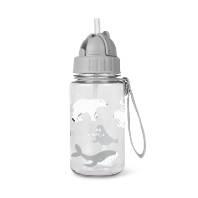 8424568740079 Saro Garrafa com Palhinha Cinza Artic | Sem BPA