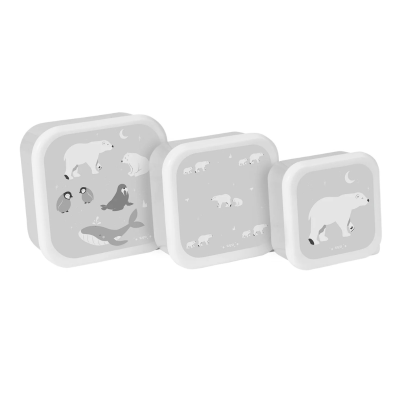 Saro Conjunto de 3 Lancheiras Artic Cinza | Empilháveis e Leves