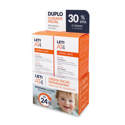 6051441 LETIAT4 Facial Emulsão Pele Atópica 2x50ml | Pack Promocional 30% na 2ª Unidade