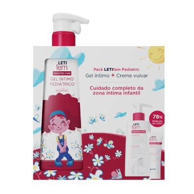 LETIFEM Pediatric Gel Íntimo 250ml + Creme Vulvar 30ml | Pack Higiene Infantil +2 Anos