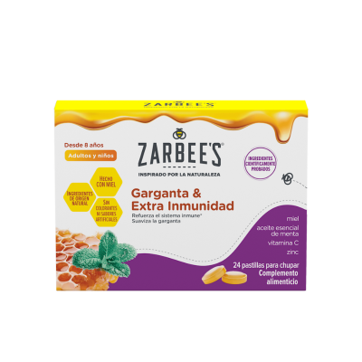 Zarbee’s Garganta & Imunidade Extra 24 Pastilhas - Adultos e Crianças +8 Anos