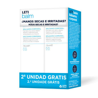 7495325 LETIbalm Bálsamo Corporal Pack 2x75ml Oferta 2.ªUnidade | Alívio para Pele Seca e Irritada