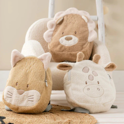 Nattou Mochila Infantil Raposa em Tecido Teddy | Farmácia d'Arrábida