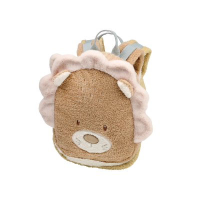 Nattou Mochila Infantil Leão em Tecido Teddy | Fofa, Leve e Lavável