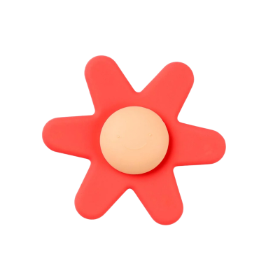 5414673874359 Nattou Spinner Silicone Flor Rosa com Ventosa | Brinquedo Sensorial para Bebés