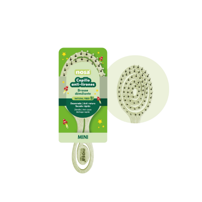 NOSA Escova Anti-Puxões Mini Verde | Suave Desembaraça sem Puxar