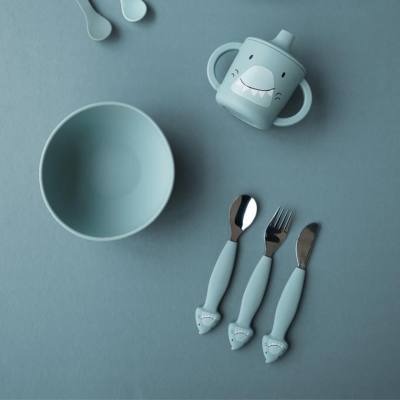 TRIXIE Conjunto de Talheres Mr. Shark Garfo, Colher e Faca | Farmácia d'Arrábida