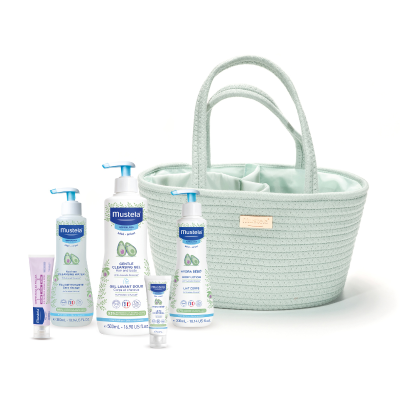 Mustela Bebé Cesta Essenciais Menta | 5 produtos Mustela para Recém-Nascido