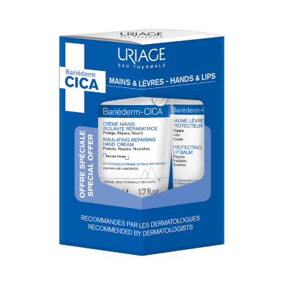 Uriage Bariéderm CICA Coffret Mãos e Lábios | Mãos Secas e Lábios Gretados
