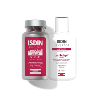 7559757 Isdin Pack Lambdapil 5 Alfa Plus 60 Cápsulas + Champô 100ml | Combate a Queda de Cabelo