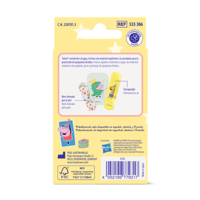 Tiritas Peppa Pig 12 Pensos Rápidos Infantis | Farmácia d'Arrábida