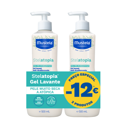 7548230 Mustela Pack Stelatopia Gel Lavante 2x500ml - Pele Atópica Bebé