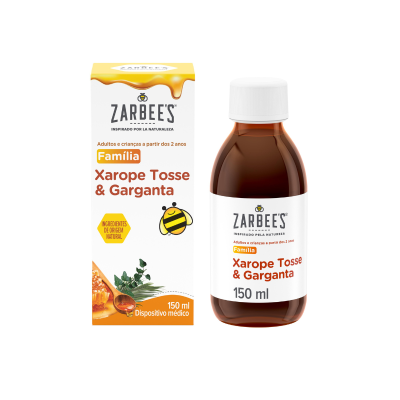 7540922 Zarbee’s Xarope Tosse & Garganta 150ml | Adultos e Crianças a partir dos 2 Anos