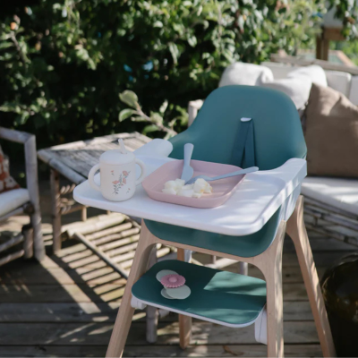 Mushie Copo Didático com Palha Pink Flowers +6M | Farmácia d'Arrábida