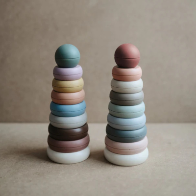 Mushie Jogo de Aneis para Empilhar Rustic +6M | Farmácia d'Arrábida