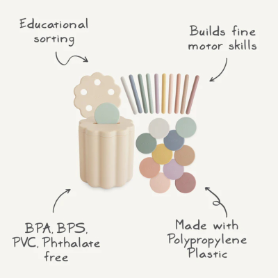 Mushie Brinquedo Encaixe Moedas & Tubos +10 meses | Farmácia d'Arrábida