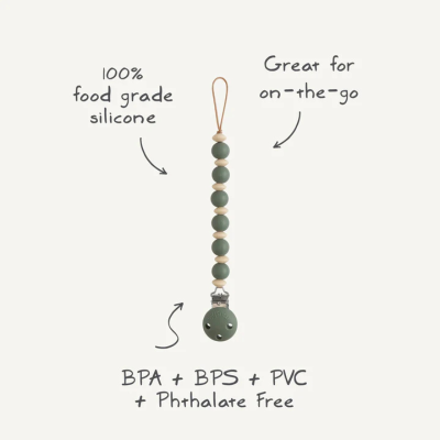 Mushie Corrente para Chupeta 0+ Meses Luna Dried Thyme | Farmácia d'Arrábida