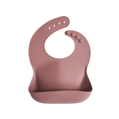 0810052460024 Mushie Babete Silicone +6Meses | Cor Woodchuck - Ajustável e Fácil de Limpar