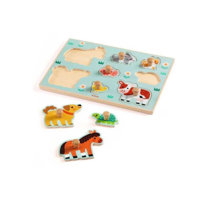 Djeco Puzzle com Pega Animais Dog'n'Co 12+ Meses | Farmácia d'Arrábida