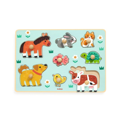 Djeco Puzzle com Pega Animais Dog'n'Co 12+ Meses | Farmácia d'Arrábida