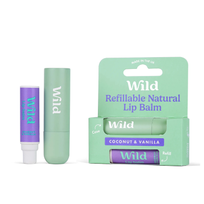 5060968415051 Wild Bálsamo Labial + Recarga Coco e Baunilha 4,5g | Hidratação Natural - Batom Recarregável