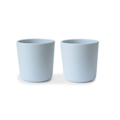 Mushie Copos para Refeições 225ml 6+ Meses | Cor Powder Blue Conjunto de 2 - Plástico Seguro