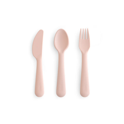 1002313 Mushie Conjunto Talheres 6+Meses Cor Blush | Garfo, Colher e Faca - Plástico Seguro