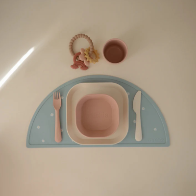 Mushie Conjunto Talheres 6+ Meses Cor Cloud | Farmácia d'Arrábida