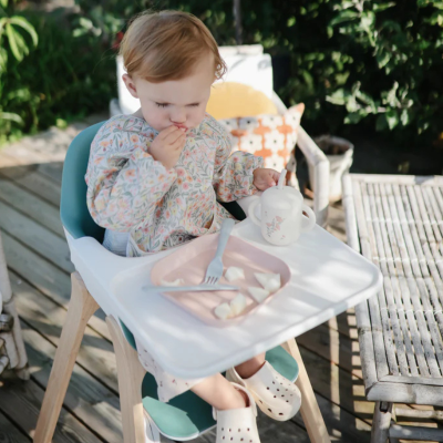 Mushie Conjunto Talheres 6+ Meses Cor Powder Blue | Farmácia d'Arrábida