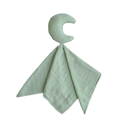 Mushie Doudou Moon Roman Green 50x30cm | Algodão Orgânico - Conforto para Bebé