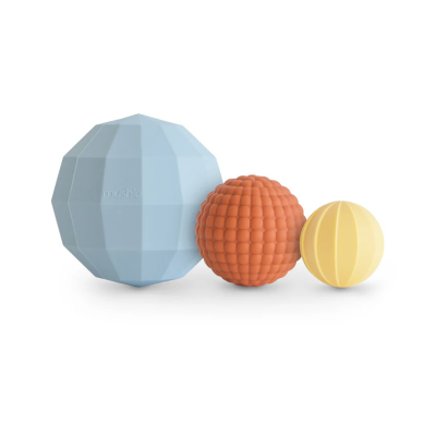 Mushie 3 Esferas Sensoriais Powder Blue 10+ Meses | Silicone
