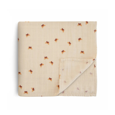 0810052468990 Mushie Pano Musselina Extra Suave Padrão Butterflies | 120x120cm Algodão Orgânico