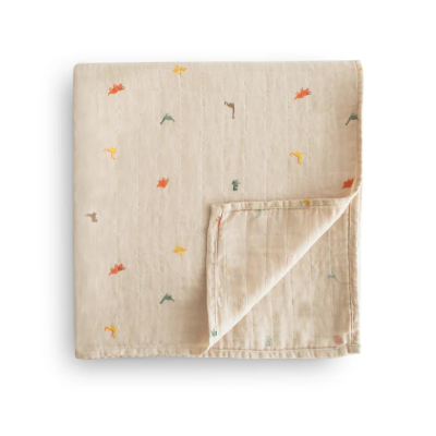 Mushie Fralda Pano Musselina Extra Suave Padrão Dinosaurs | 120x120cm Algodão Orgânico