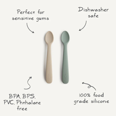 Mushie Colheres Alimentação Silicone 6+ Meses | Farmácia d'Arrábida
