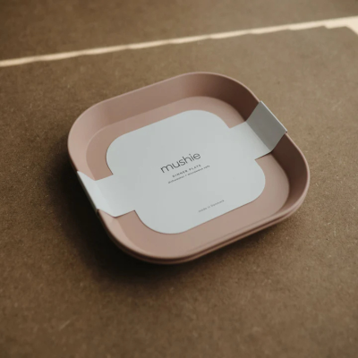 Mushie Pack Pratos Quadrados Blush - 2 Unidades | Farmácia d'Arrábida