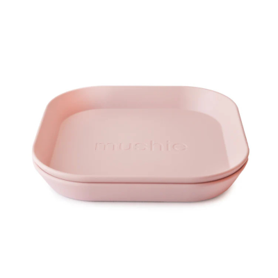 Mushie Pack Pratos Quadrados Blush - 2 Unidades | Farmácia d'Arrábida
