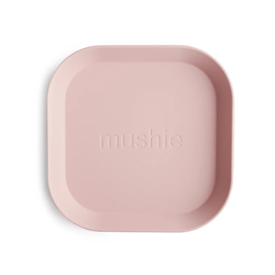 Mushie Pack Pratos Quadrados Blush - 2 Unidades | Sem BPA Micro-ondas