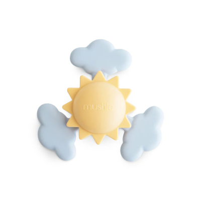 0840355800869 Mushie Spinner Sunshine com Ventosa +10 Meses | Brinquedo Sensorial de Silicone