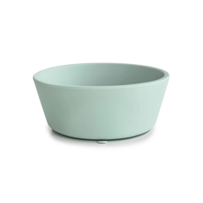 0810052460475 Mushie Taça com Ventosa Cambridge Blue 6M+ | Silicone Alimentar