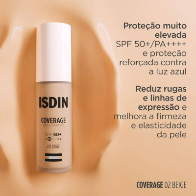 ISDIN Coverage SPF50+ 2 Beige 30g Base de Maquilhagem | Farmácia d'Arrábida