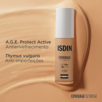 ISDIN Coverage SPF50+ 2 Beige 30g Base de Maquilhagem | Farmácia d'Arrábida