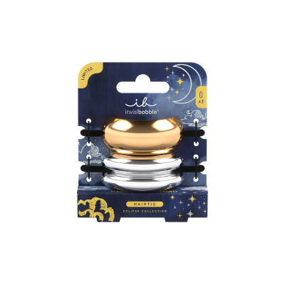 7595397 Invisibobble HAIRTIE Eclipse Aurora Radiance | 2 Elásticos Dourado e Prata